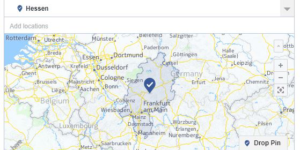 Image of the Facebook marketing targeting feature displaying Germany
